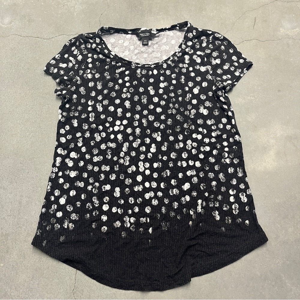 Simply Vera Vera Wang Black and White Short Sleeve T-Shirt